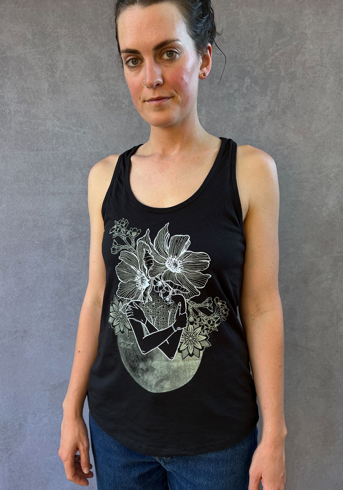 Floral Moon Women&#39;s Tank Top