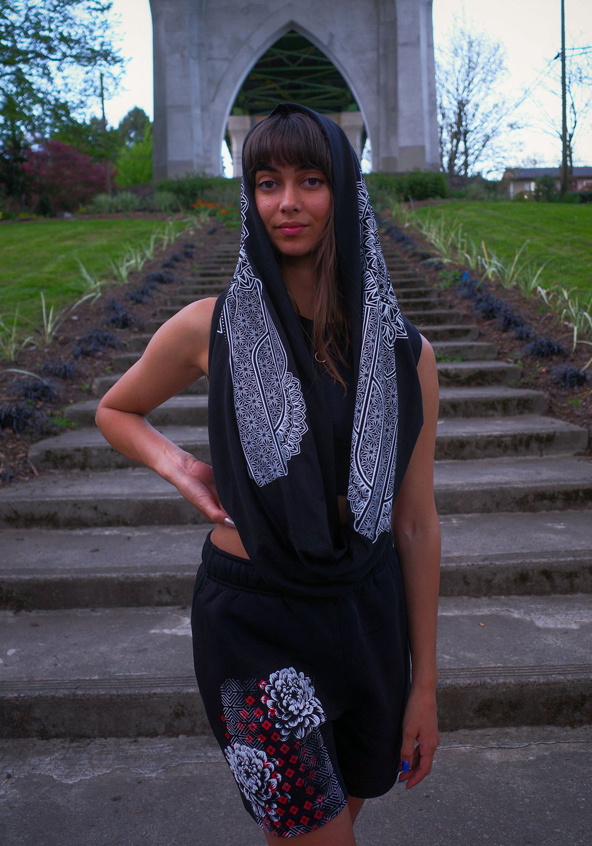 Mandala Medallion Infinity Scarf