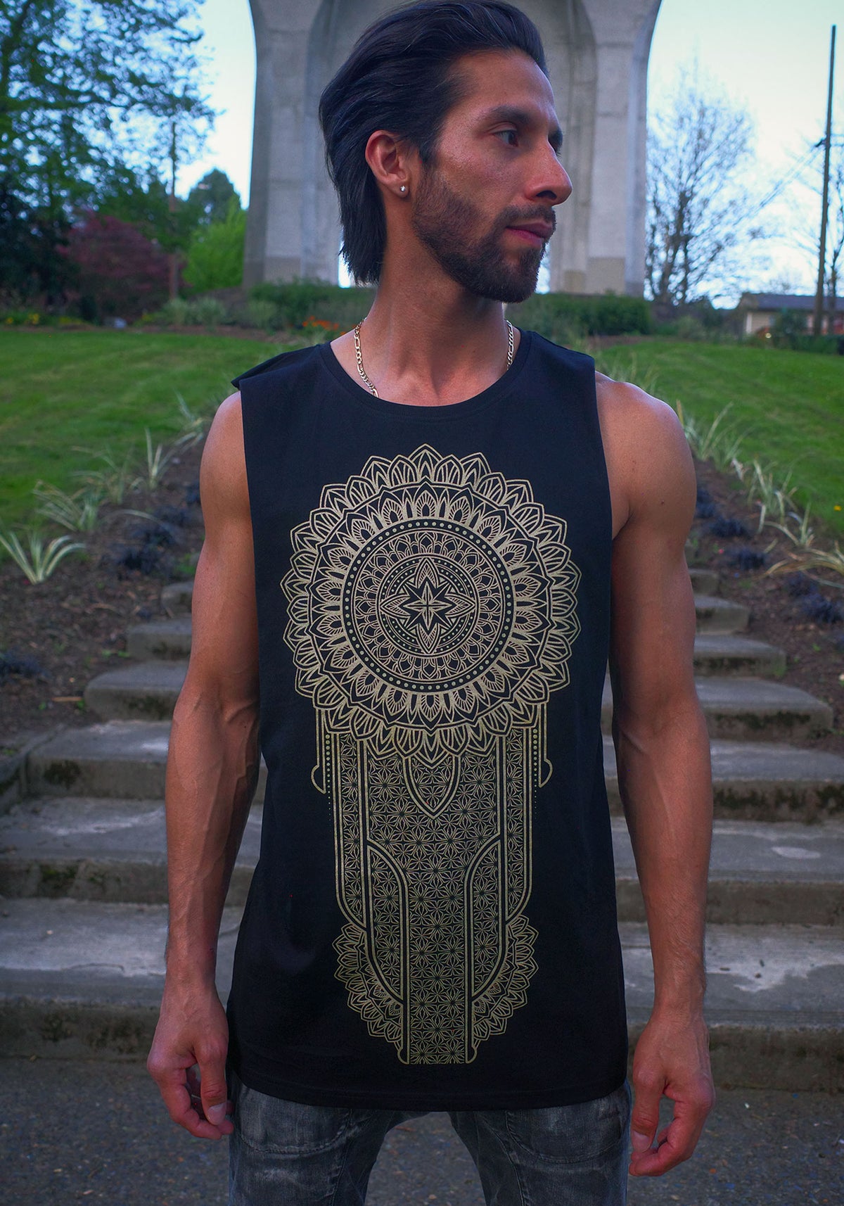 Mandala Medallion Tank Top (Gold)