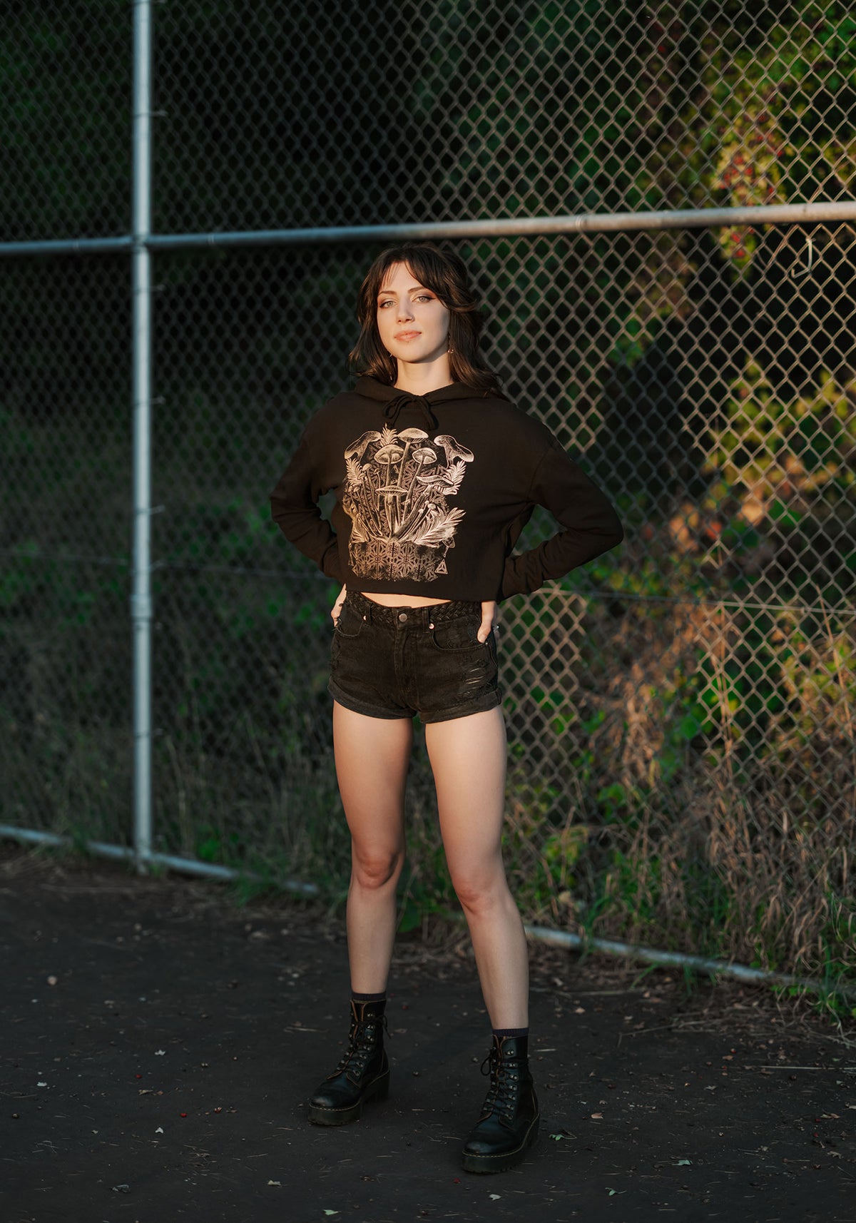 Mycelial Bloom Crop Hoodie