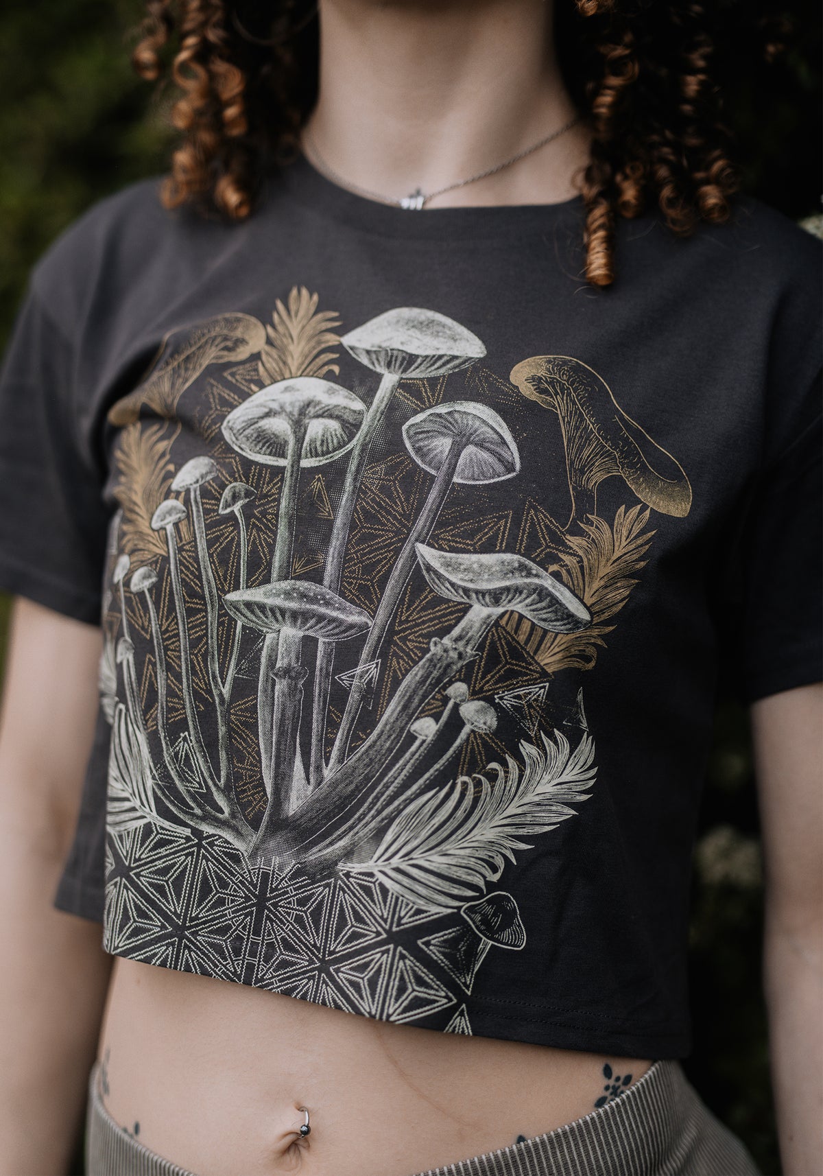 Mycelial Bloom Crop Shirt