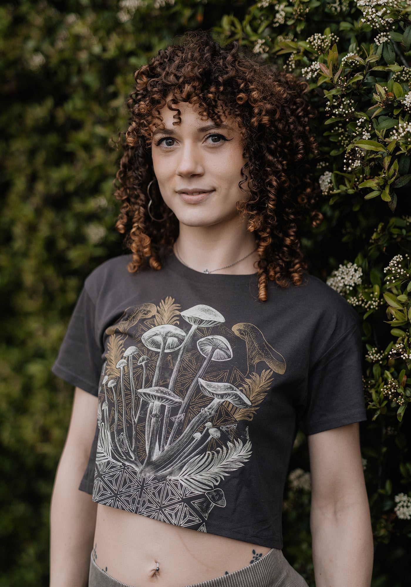 Mycelial Bloom Crop Shirt