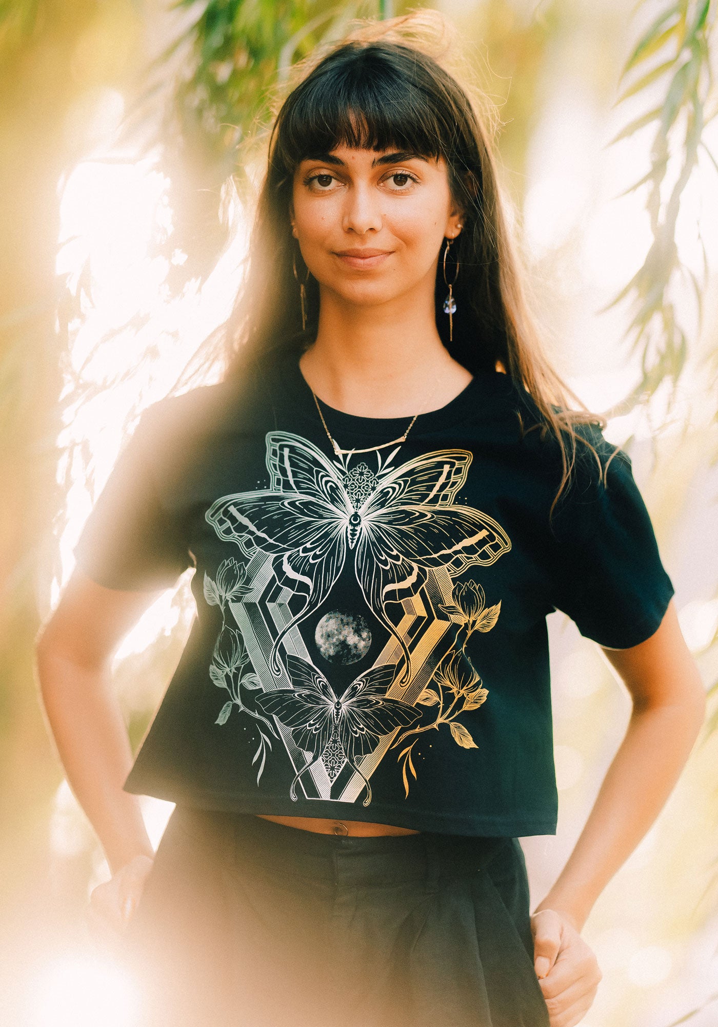 Cosmic Butterfly Crop Shirt