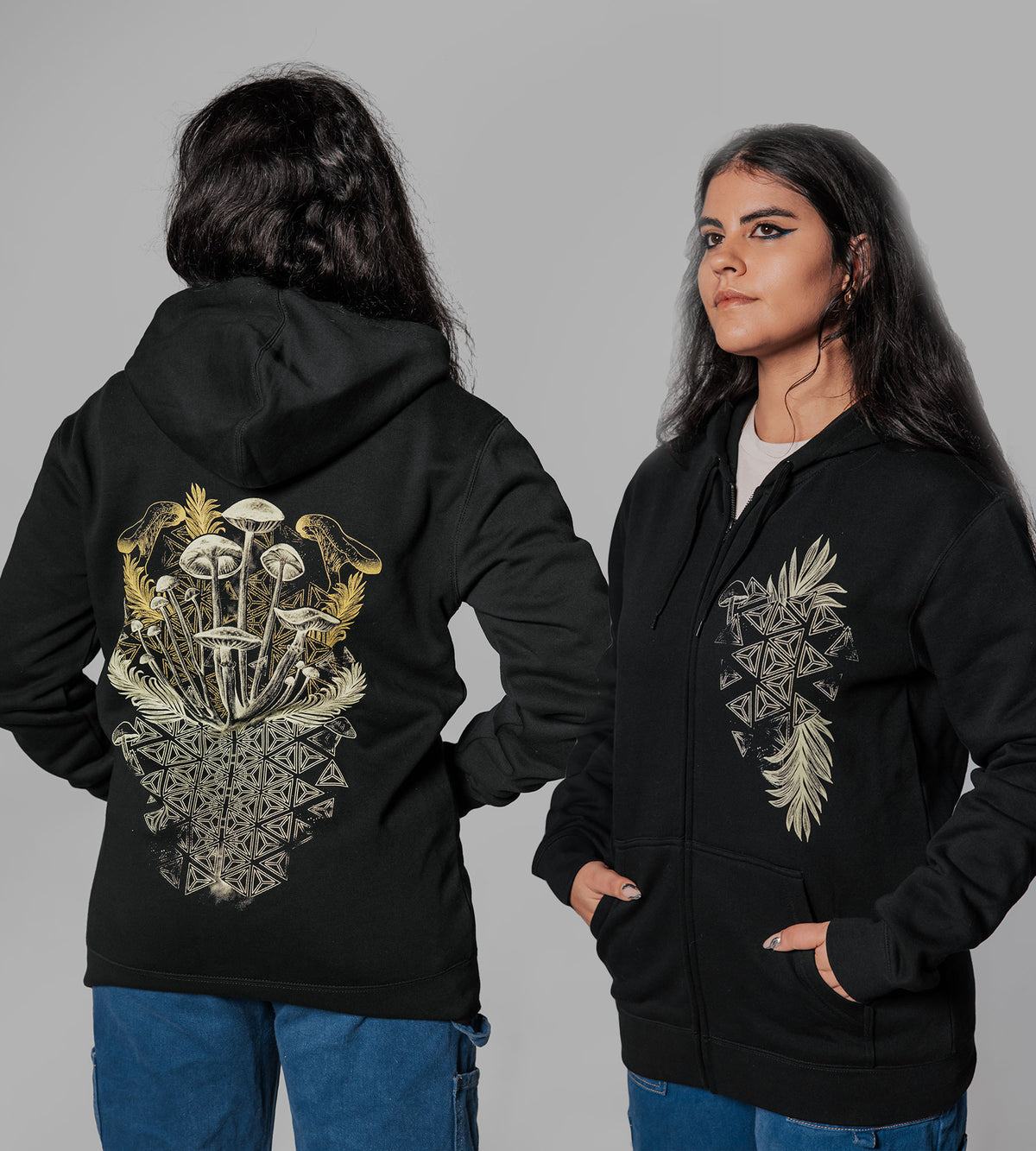 Mycelial Bloom Zip-up Hoodie