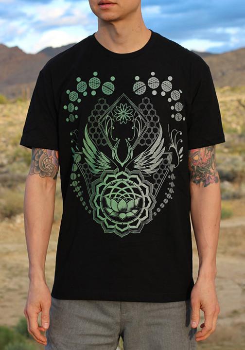 Sacred geometry flower of life lotus mens shirt